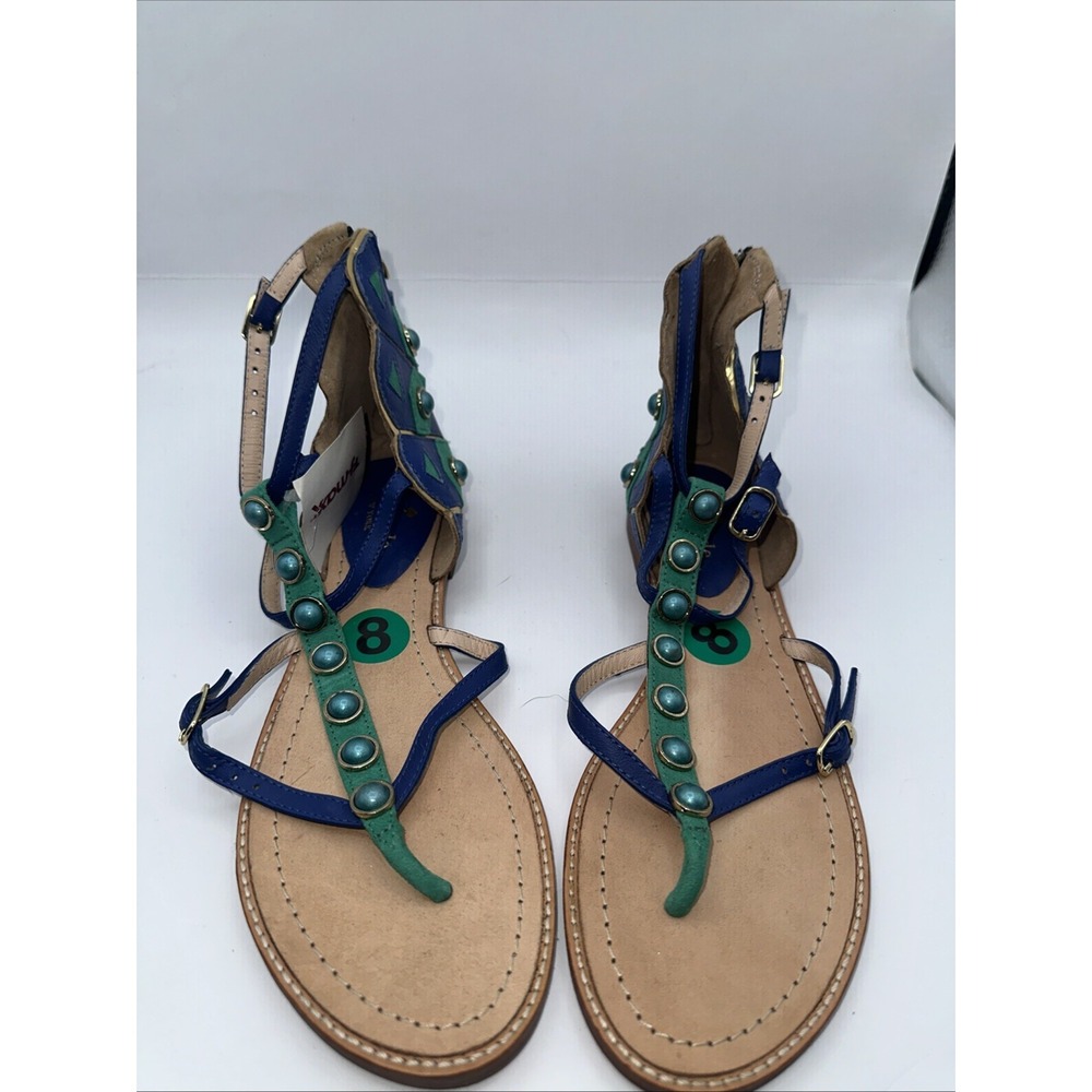 Kate Spade New York Soto Peacock Emerald Nappa Leather Sandals – Women's Size 8 - Picture 2 of 10